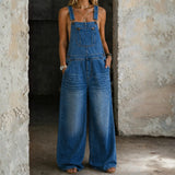 Giorgia - Denim Overalls with Elastic Waist