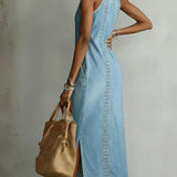 Cristina - Denim Dress with Retro Lace