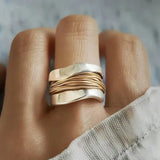 Silver Ring with Golden Wire