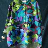 Maria | Casual Women's Blouse with Forest Art Print