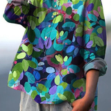 Maria | Casual Women's Blouse with Forest Art Print