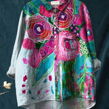 Monika | Casual T-Shirt with Vintage Floral Pattern