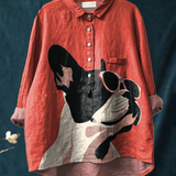 Dagmar | Casual T-Shirt with Decorative French Bulldog Motif