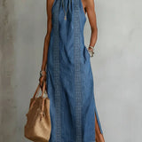 Cristina - Denim Dress with Retro Lace