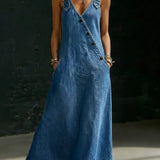 Daniela - Long Denim Dress with Buttons