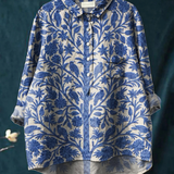Madlen | Casual Women's Blouse in Vintage Style with Indian Floral Pattern