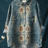 Frederike | Casual Women's Blouse with Ethnic Vintage Floral Pattern