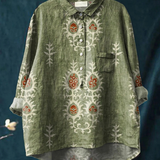 Frederike | Casual Women's Blouse with Ethnic Vintage Floral Pattern