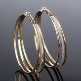 Retro golden hoops