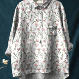 Ilse | Casual Women's Blouse with Pink Spring Flower Design
