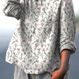 Ilse | Casual Women's Blouse with Pink Spring Flower Design