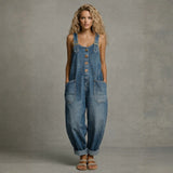 Beatrice - Elegant denim overall with pockets