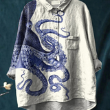 Margaretha | Casual T-Shirt with Octopus Tentacle Art