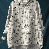 Wilhelmine | Casual Blouse with Cute Dog Motif
