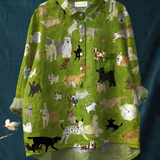 Sina | Casual T-Shirt with Dog Art Print