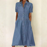 Claudia - Short Sleeve Denim Dress