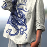 Margaretha | Casual T-Shirt with Octopus Tentacle Art