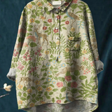 Emilia | Casual T-Shirt with Vintage Floral and Animal Design