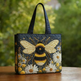 Handmade Bag - Bee with Daisies and Stars