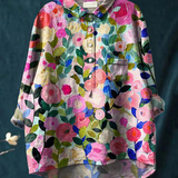 Christina | Casual Women's Blouse with Colorful Spring Floral Pattern