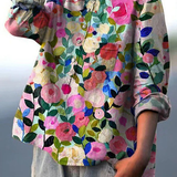 Christina | Casual Women's Blouse with Colorful Spring Floral Pattern