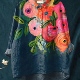 Katrin | Casual T-Shirt with Artistic Floral Pattern