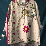 Ursula | Casual Blouse with Vintage Floral Pattern
