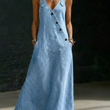 Daniela - Long Denim Dress with Buttons