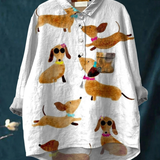 Hanna | Casual T-Shirt with Dog Art