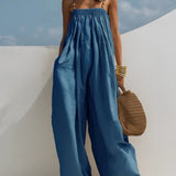 Nicole - Wide Leg Denim Overalls