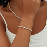 Golden Tennis Bracelet with Moissanite