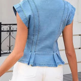 Matilde - Denim Top with V-Neck