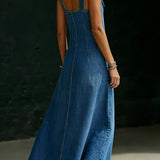 Daniela - Long Denim Dress with Buttons