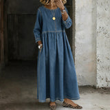 Lucia - Denim Dress with Peter Pan Collar