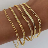 Bracelet Set of 5 Pieces in Gold