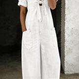 Sofia - Short Sleeve Jumpsuit with V-Neck