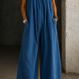 Nicole - Wide Leg Denim Overalls