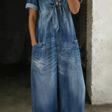 Sofia - Short Sleeve Jumpsuit with V-Neck