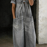 Sofia - Short Sleeve Jumpsuit with V-Neck