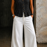 Matilde - Denim Top with V-Neck