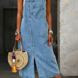 Gabriella - Casual Denim Dress with Straps