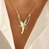 Golden Necklace with Fairy Pendant