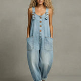 Beatrice - Elegant denim overall with pockets