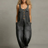 Beatrice - Elegant denim overall with pockets