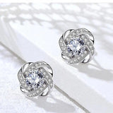 Golden Spiral Earrings with Crystals