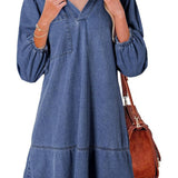 AMAIA™ – V Neck Puff Sleeve Babydoll Dress