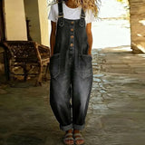 Angelica - Vintage Overalls in Soft Denim Effect Cotton