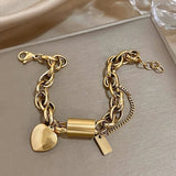 Golden Heart Charm Bracelet