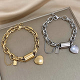 Golden Heart Charm Bracelet