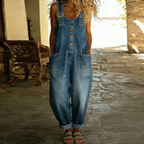 Angelica - Vintage Overalls in Soft Denim Effect Cotton